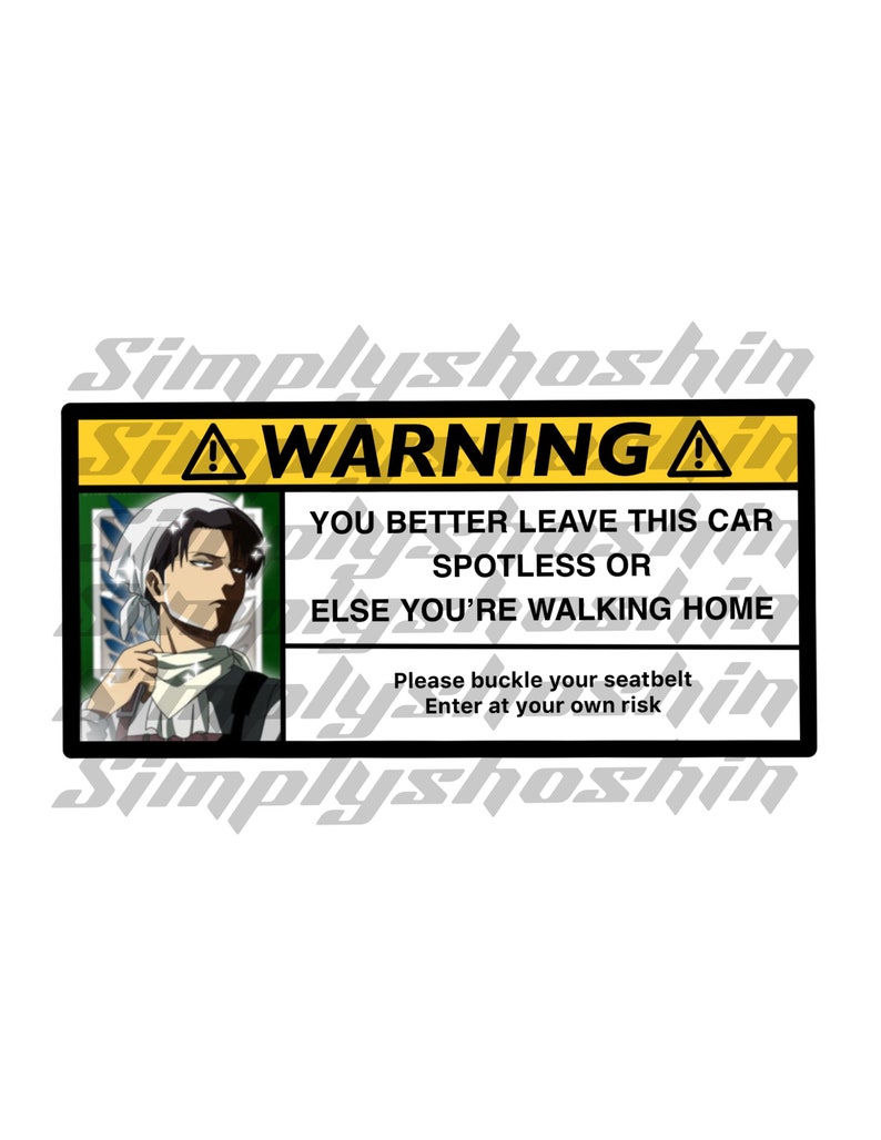 Anime clean warning sticker 