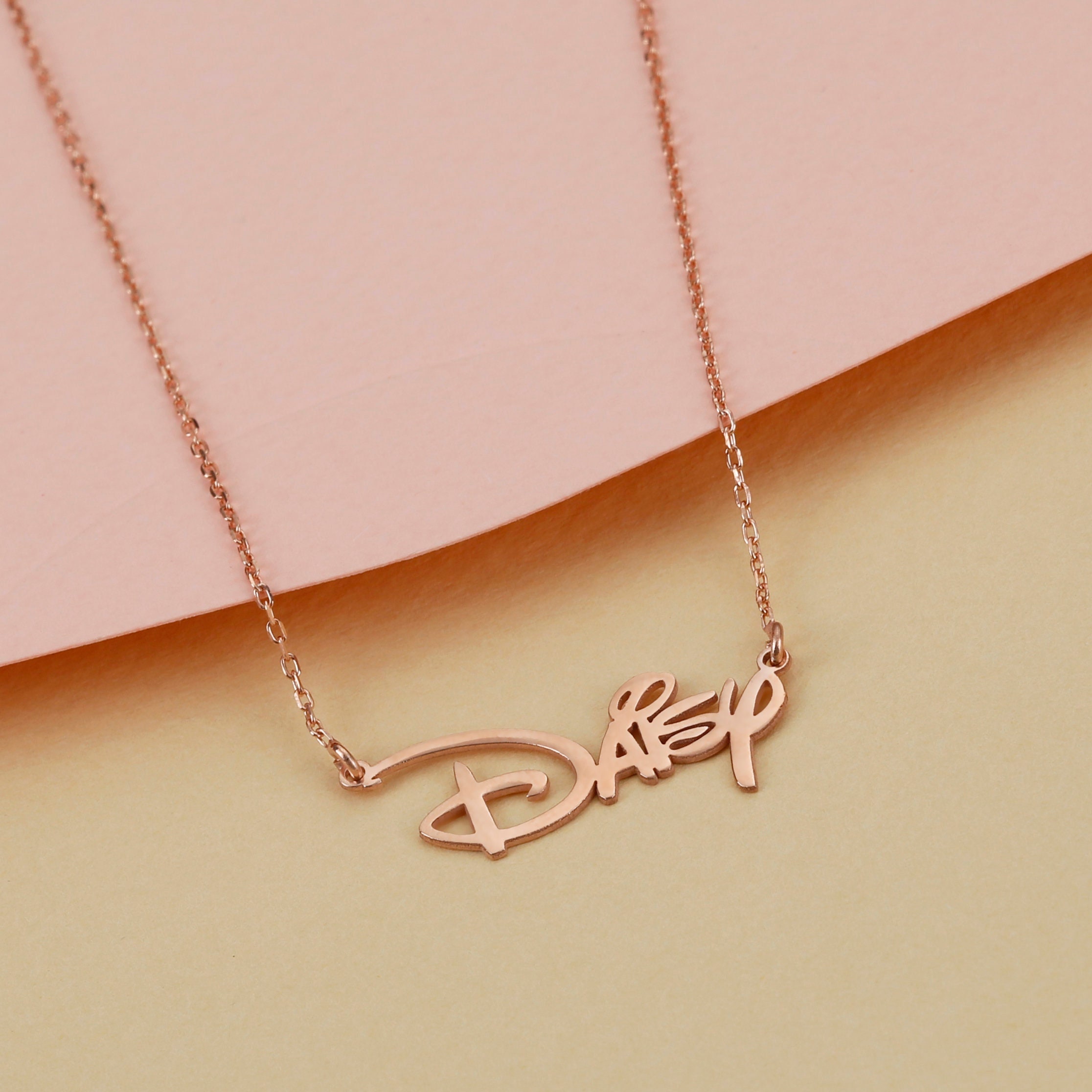 Personalized Disney Font Name Necklace Custom Disney Style Kid Name Necklace Christmas Gift Daughter Birthday Gift Disney Necklace Etsy