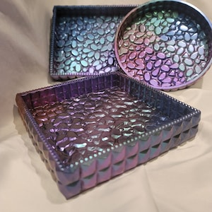 Handmade Resin Tray - Textured Trays - Cobblestone resin trays - Catch all dishes - Trinket trays - Vanity trays-office decor-home decor