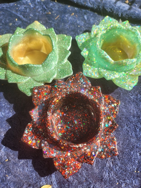 tealight holder - handmade tealight holder - lotus flower tealight holder - candle holder - home decor - housewarming - living room decor