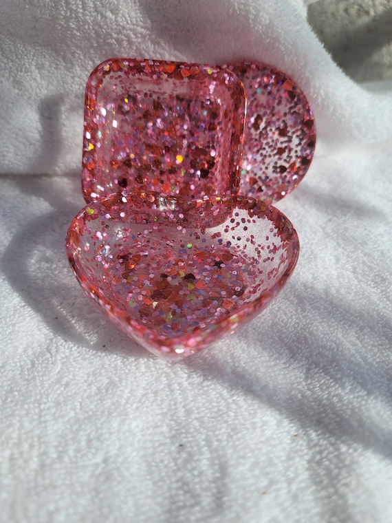 Trinket dish - ring dish - heart shaped trinket dish - personalized trinket dish - trinket dishes - Trinket bowl and tray - resin dish