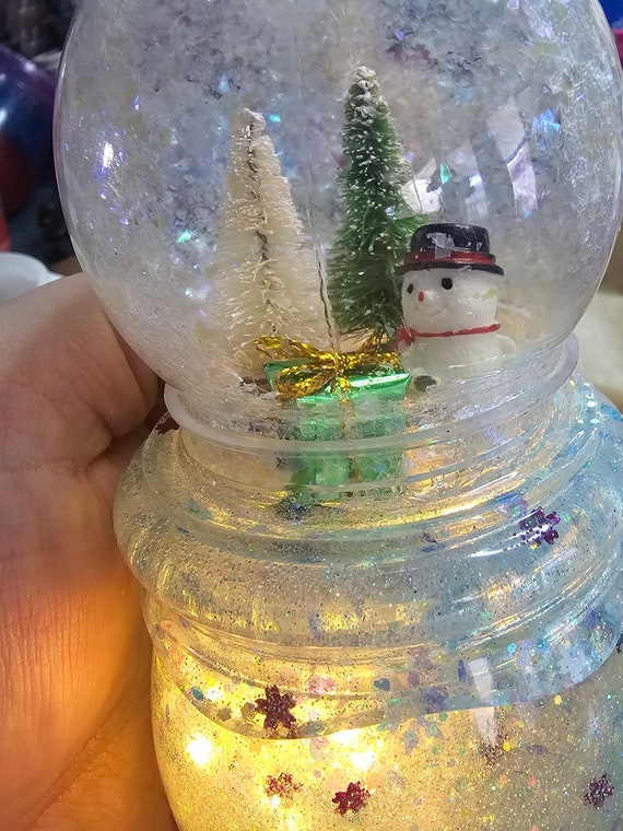 Cauldron resin jar - Screw on lids - Crystal Cauldron Jar- Hideaway jars- handmade resin jar - Christmas jars - Snow globe-glacier cauldron