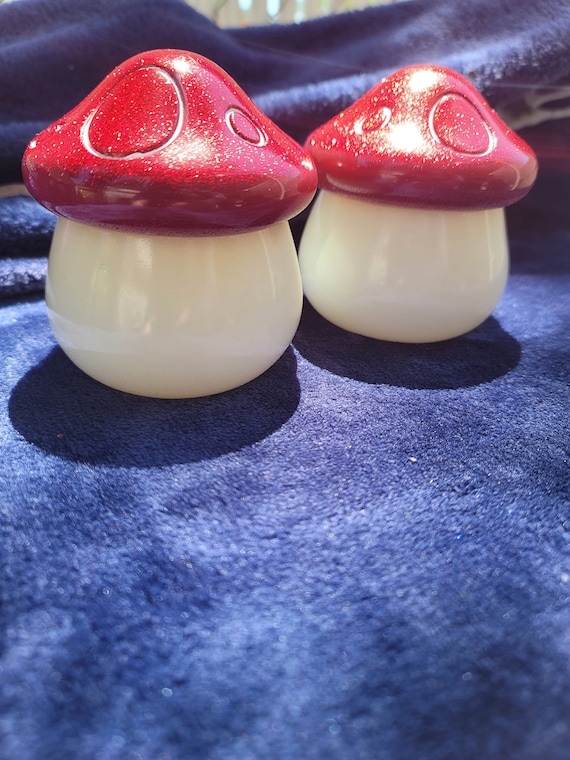 Mushroom Resin Jars - Resin Jars - Handmade Resin jars - cute jars - hideaway jars - catch all jars - Mushroom jars - custom handmade jars