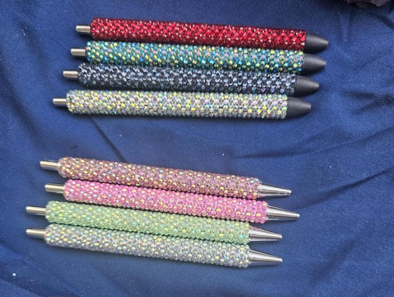 Hand-Rhinestoned Gel Pen, Refillable, Smooth Writing, Desk Accessory