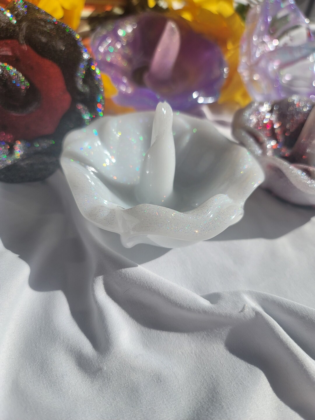 Resin Ring Flower Resin Ring Holder Ring Horn Handmade Resin Ring