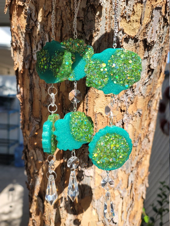 Green prism Suncatcher - car suncatcher - crystal prism suncatcher - rainbow maker - Suncatchers for Windows - hanging window decor - Patio