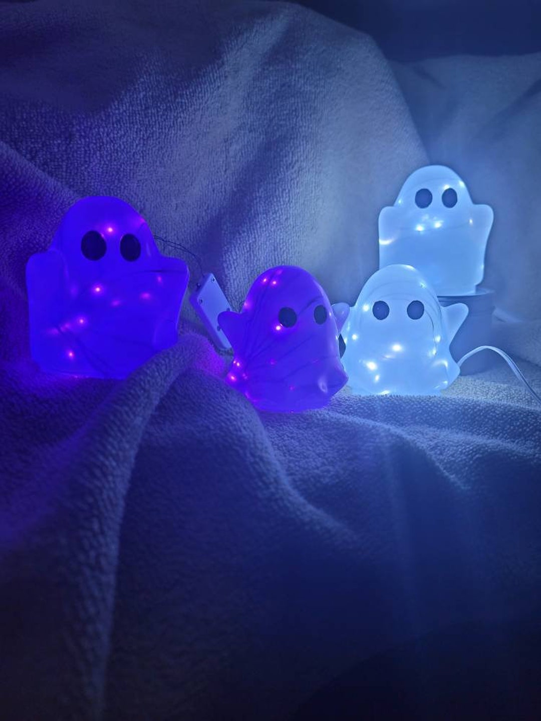 Light up Ghosts Nightlight Halloween Ghosts Light up Knickknack Handmade Resin Ghosts Handmade