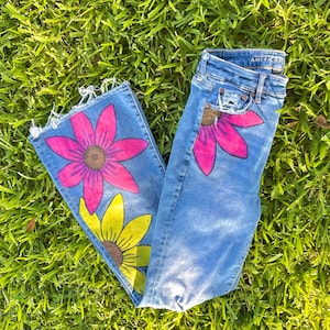 Summer Flower Denim Jeans