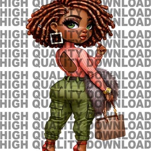 Female Boss, png, Female Cartoon,  Girl, Girl Boss, sublimation, digital download, png, 2 files Chibi fur