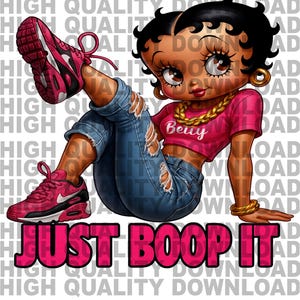 Betty boop Sublimation, Pink Sneakers, Sports Betty, Perfect for file for DTF, DTG and heat transfer, PNG File, Digital Download