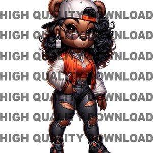 Graffiti Hip Hop Teddy Bear, Female Teddy Bear, Cartoon Girl Teddy Bear, sublimation, digital download, t-shirts png