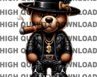 Oso de peluche con puros, Descarga instantánea de archivo PNG digital &quot;Tengo que tocar esa ceniza&quot;, Regalo para fumadores, Aficionados a los puros PNG, Camiseta de puros PNG