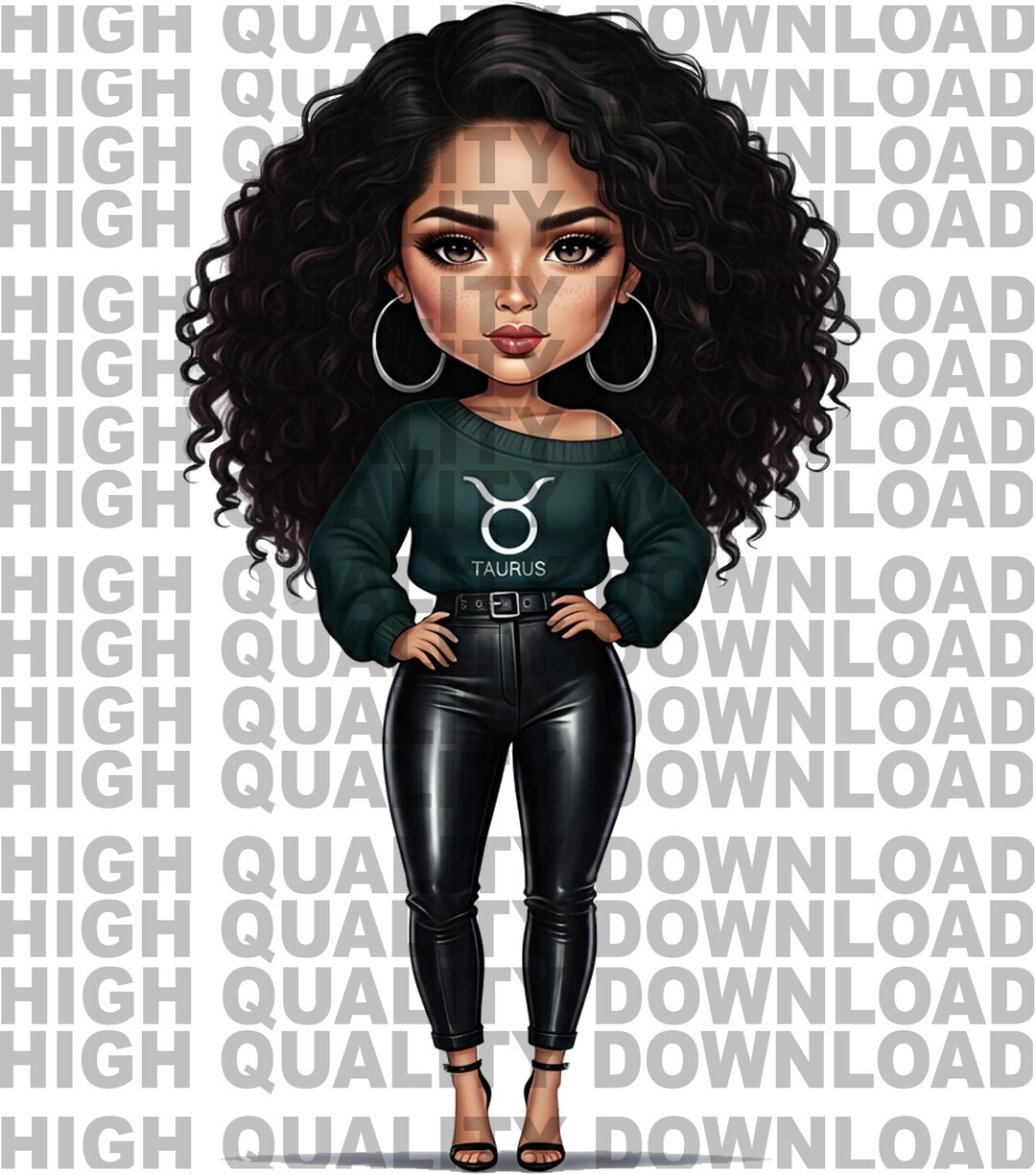 Zodiac Taurus Chibi Female Png Horoscope Png Sublimation Instant