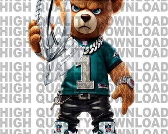 Philadelphia Teddy Bear png, PNG, Philadelphia Football Inspired png, digital download, PNG, Philly