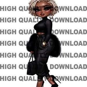 Female Boss, Black Betty, Betty png, Female Cartoon,  Girl, Girl Boss, sublimation, digital download, png, Chibi fur