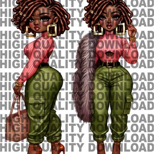 Female Boss, Black Betty, Betty png, Female Cartoon,  Girl, Girl Boss, sublimation, digital download, png, 2 files Chibi fur