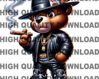 Oso de peluche con puros, Descarga instantánea de archivo PNG digital &quot;Tengo que tocar esa ceniza&quot;, Regalo para fumadores, Aficionados a los puros PNG, Camiseta de puros PNG