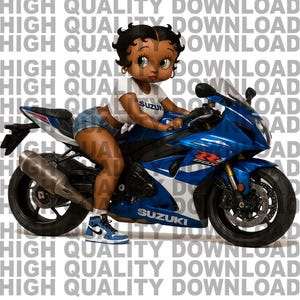 Betty Boop Sports Motorcycle Digital Download, png, bike life, Motorcycle Clip Art, Betty Boop Clip Art,