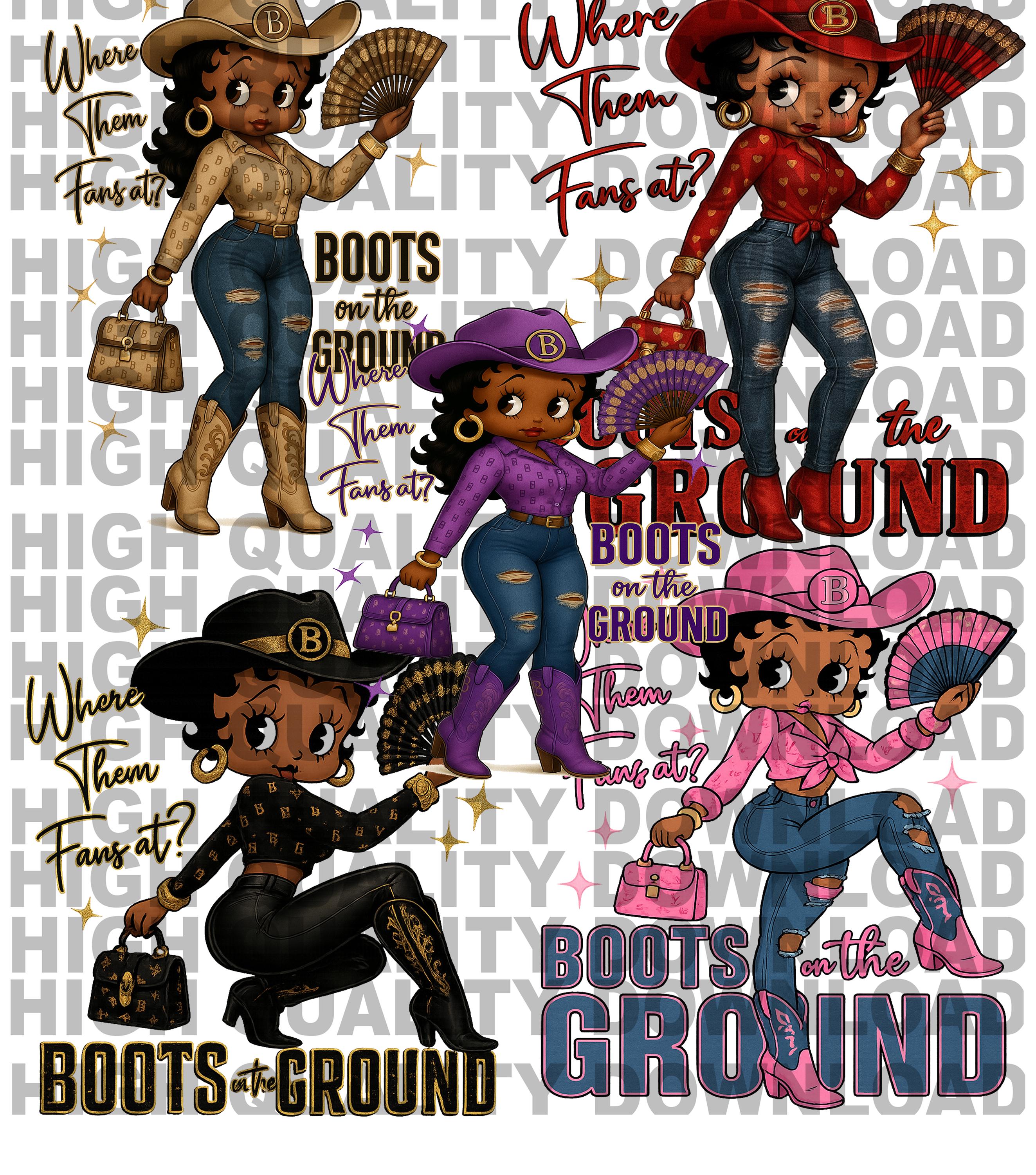 Betty Boop Bundle| Black Boots on the Ground PNG | Red, Tan, Pink, Black  | Tumbler | Betty Boop | black Cowgirl hat png | Rodeo Shirt png