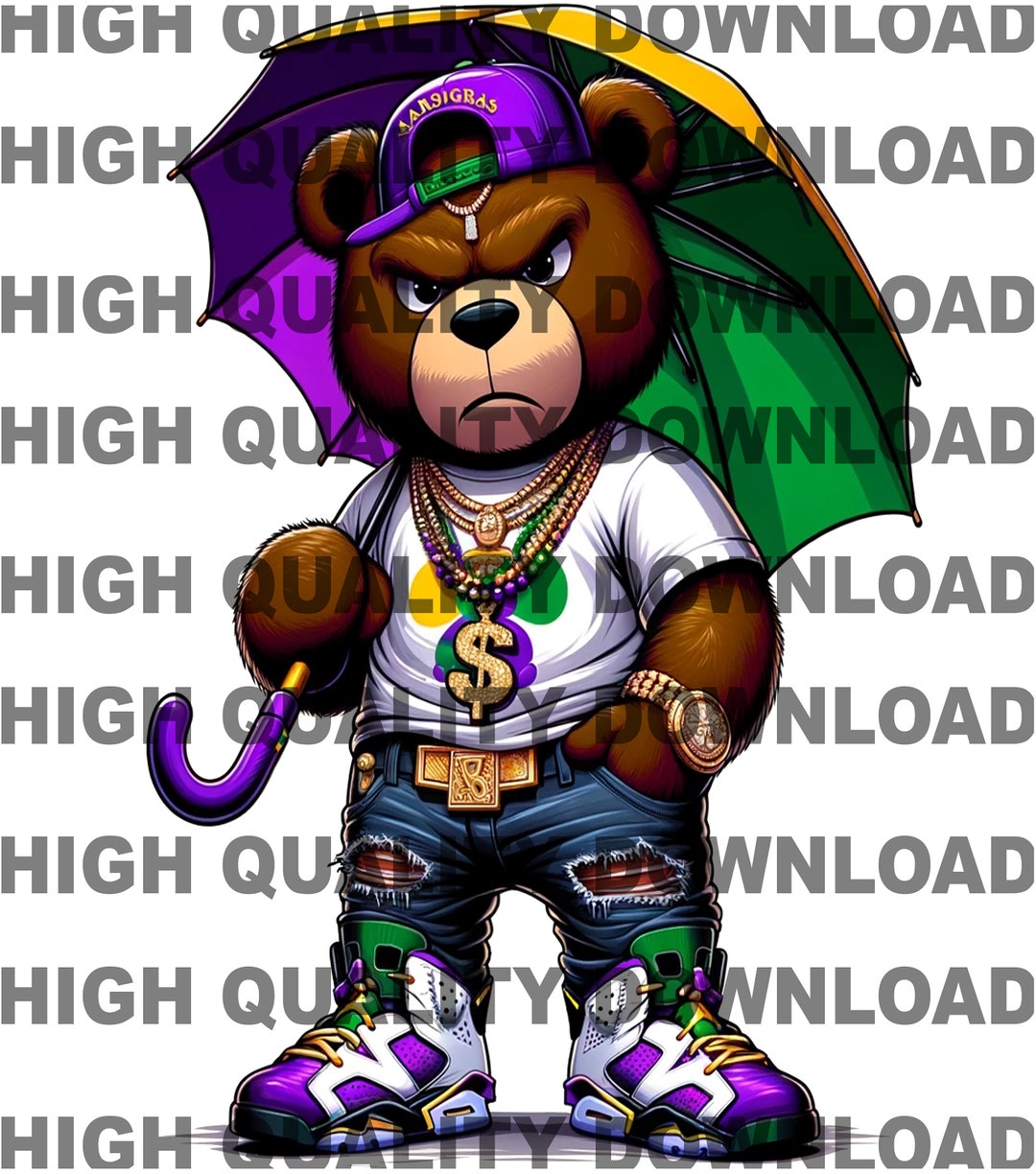 mardi gras teddy bear painting