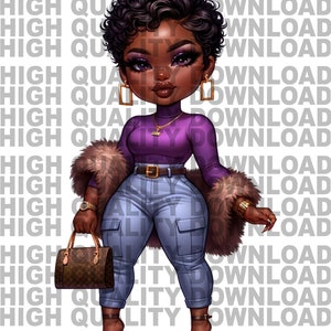 Female Boss, Black Betty, Betty png, Female Cartoon,  Girl, Girl Boss, sublimation, digital download, png, Chibi fur