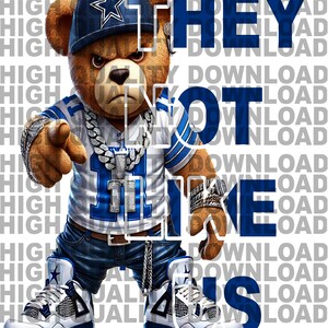 Dallas Teddy Bear png, They not like us PNG, Dallas Football Basketball Inspired png, digital download, PNG image 2