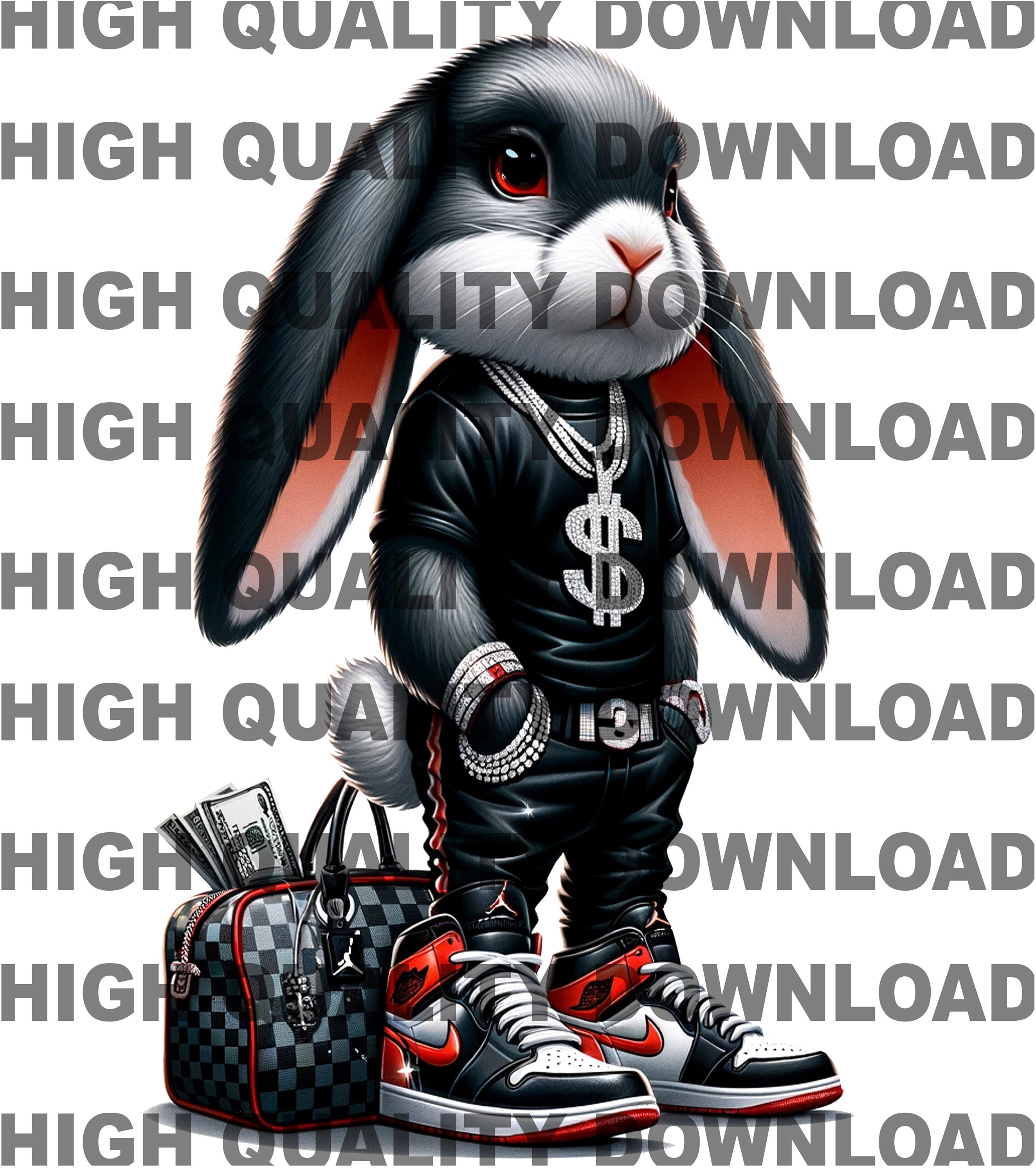 Hip Hop Rabbit PNG, Graffiti Bunny With Cash (digital Download) - Etsy