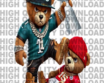 Philadelphia Teddy Bear png, PNG, Philadelphia Football Inspired png, digital download, PNG, Philly,