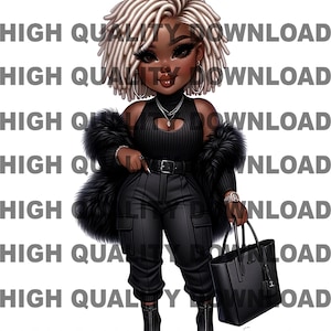 Female Boss, Black Betty, Betty png, Female Cartoon,  Girl, Girl Boss, sublimation, digital download, png, Chibi fur