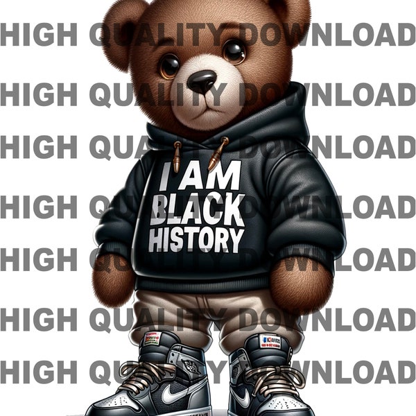 Black History Teddy Bear, Black History Month png, Black History Matter png, Black Lives Matter png, BLM png, Black American History png