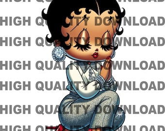 Betty Boop, Praying Betty boop png, Black Betty, Betty png, Female, Girl Cartoon, sublimation, digital download, Church png, Religious png