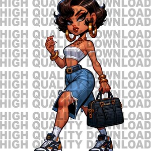Female Boss, Black Betty, Betty png, Female Cartoon,  Girl, Girl Boss, sublimation, digital download, png, Chibi fur