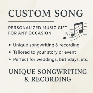 Custom Song Personalized Music Gift Any Occasion | Unique Songwriting & Recording | Custom Song gift | Custom Lyrics | MP3 | Original Song