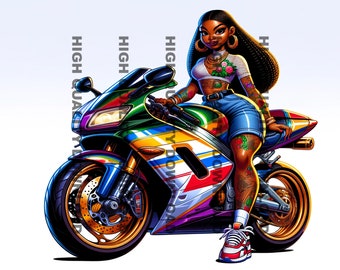 Woman Motorcycle bike life, Digital Download, png, jpeg