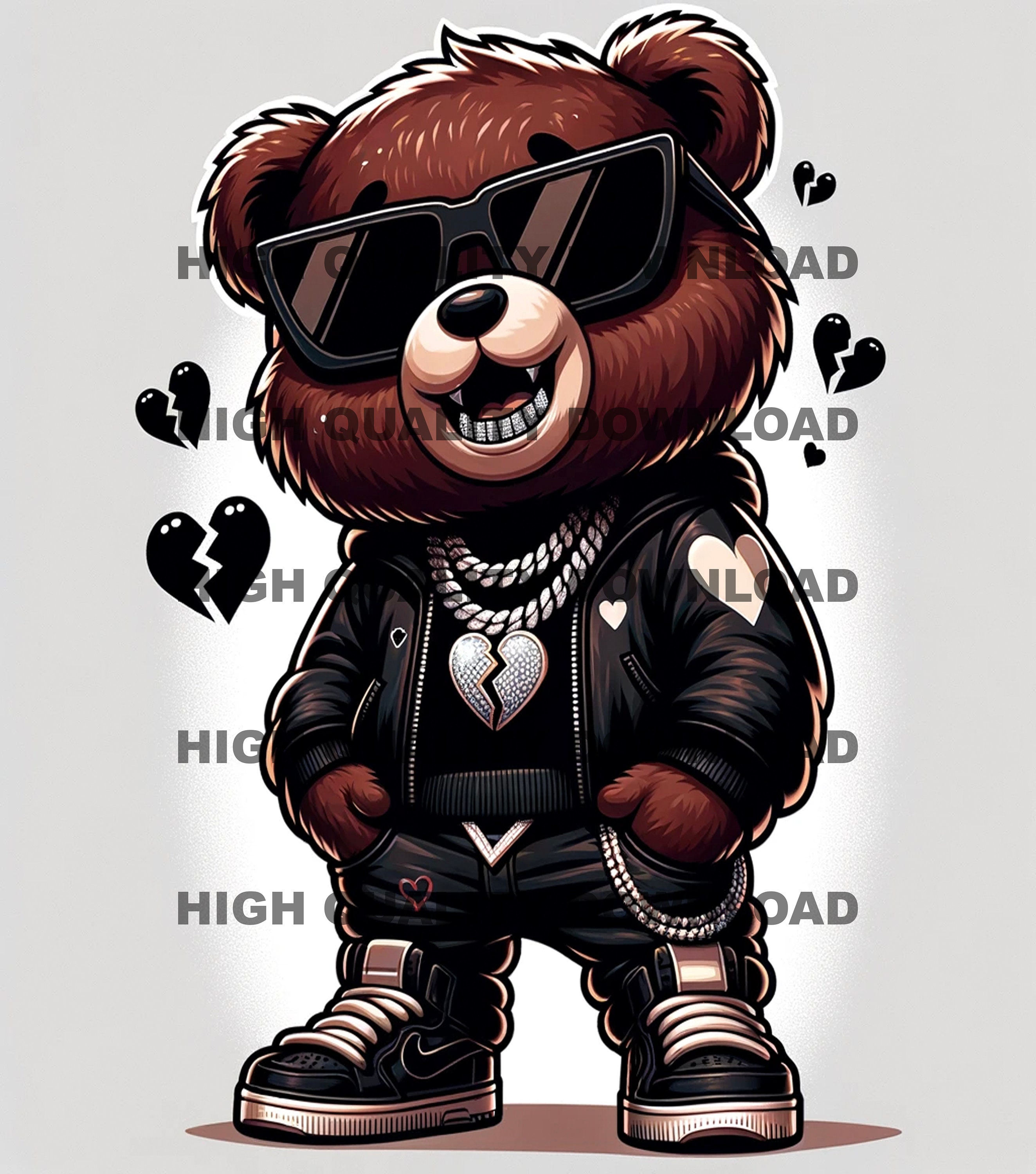 Graffiti Hip Hop Teddy Bear Cartoon Teddy Bear Sublimation - Etsy