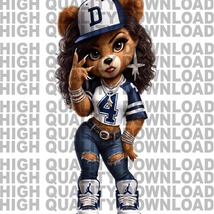 Dallas Football-nallebjörn PNG, kvinnlig design (digital nedladdning)