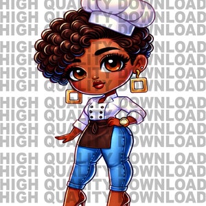 Female Chef Boss, Betty png, Female Chef Cartoon,  Girl Chef , Girl Boss, sublimation, digital download, Chef png, Chibi
