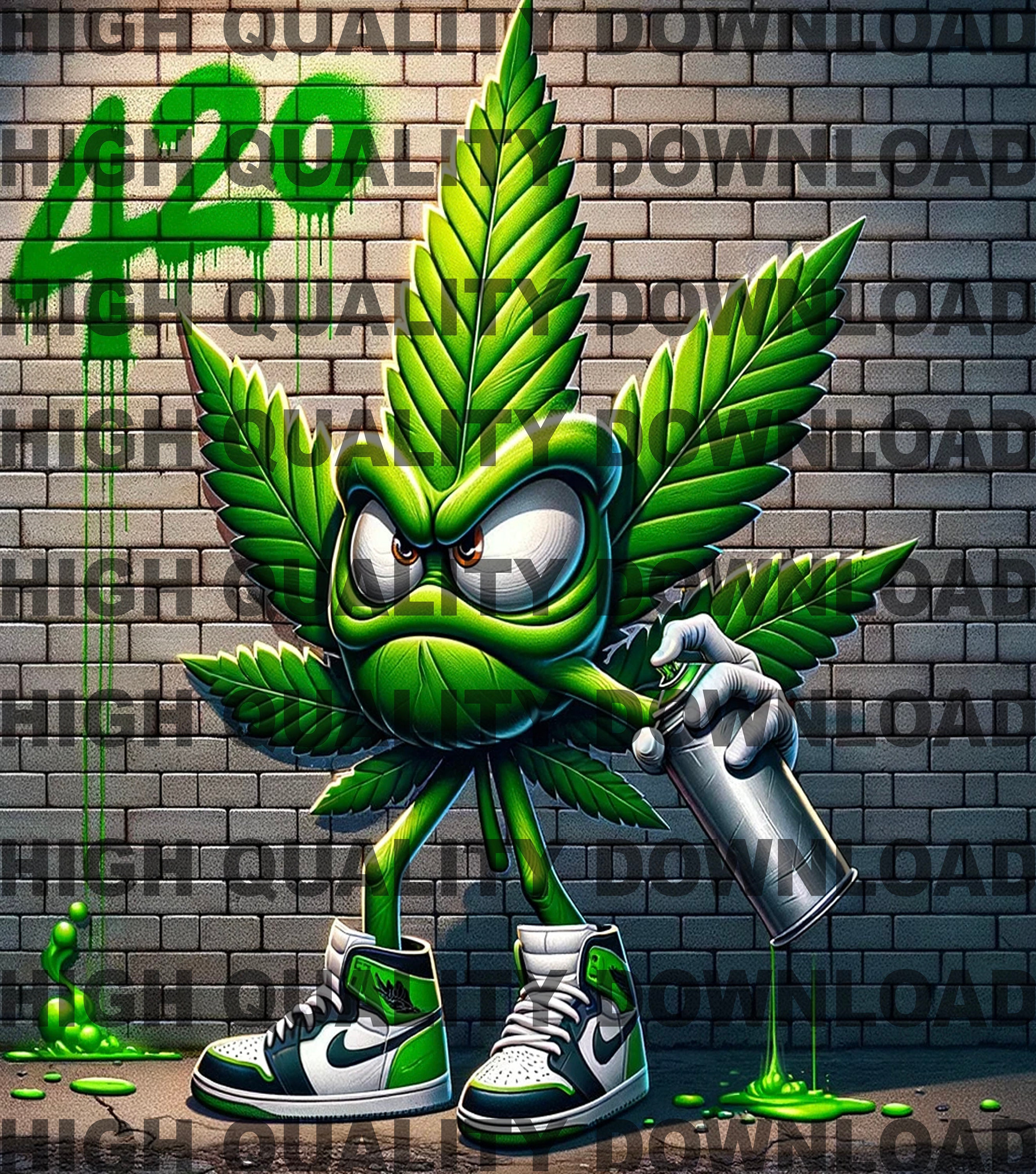 420 Weed Leaf Tumbler Wrap, Stoner Coffee Latte Design (PNG, JPEG