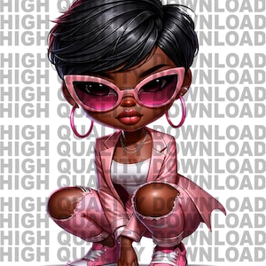 Female Boss, Betty png, Female Cartoon,  Girl, Girl Boss, sublimation, digital download, png, Chibi fur, Pink