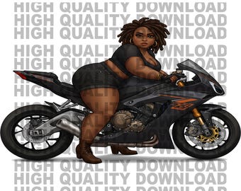 Black Woman  Motorcycle bike life, Digital Download, png, jpeg,