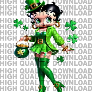 St Patrick Day Betty Boop Svg - Etsy