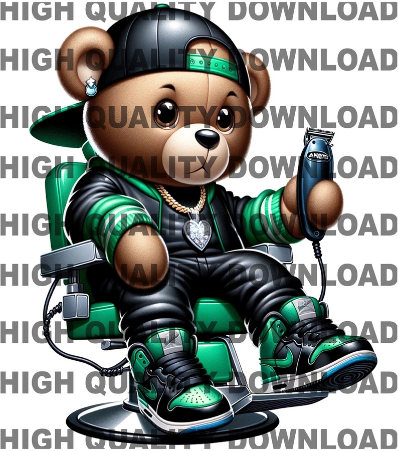 Barber Hip Hop Teddy Bear Cartoon PNG (digital Download) - Etsy Canada