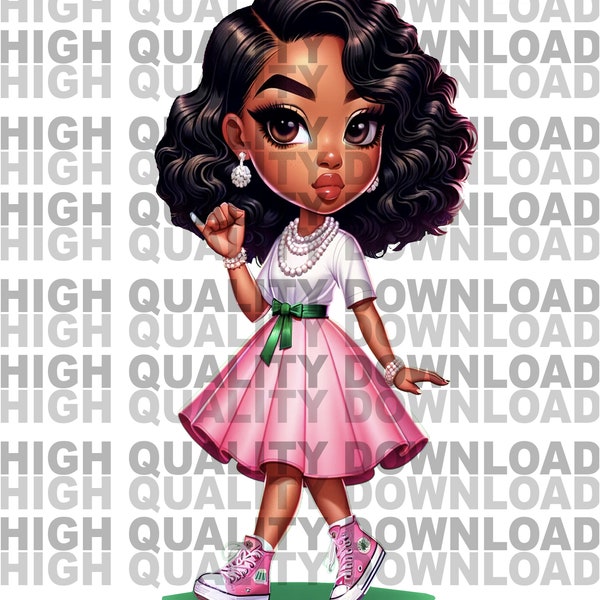 AKA png, Alpha Kappa Alpha Sorority png, AKA Chibi PNG, Chucks and Pearls, Skee Wee, Digital Download