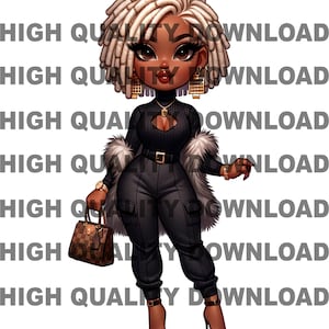 Female Boss, Black Betty, Betty png, Female Cartoon,  Girl, Girl Boss, sublimation, digital download, png, Chibi fur