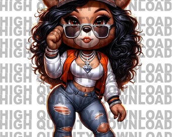Graffiti Hip Hop Teddy Bear, Female Teddy Bear, Cartoon Girl Teddy Bear, sublimation, digital download, t-shirts png