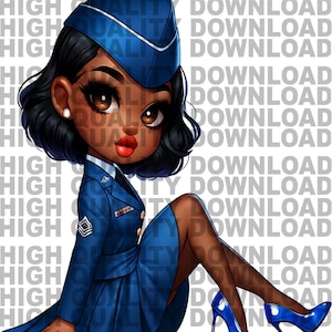 Female Service Woman, Air png, Force png Boss, Betty png, Female Cartoon,  Girl, Girl Boss, sublimation, digital download, png,