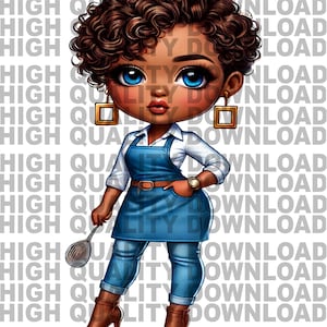 Female Chef Boss, Betty png, Female Chef Cartoon,  Girl Chef , Girl Boss, sublimation, digital download, Chef png, Chibi