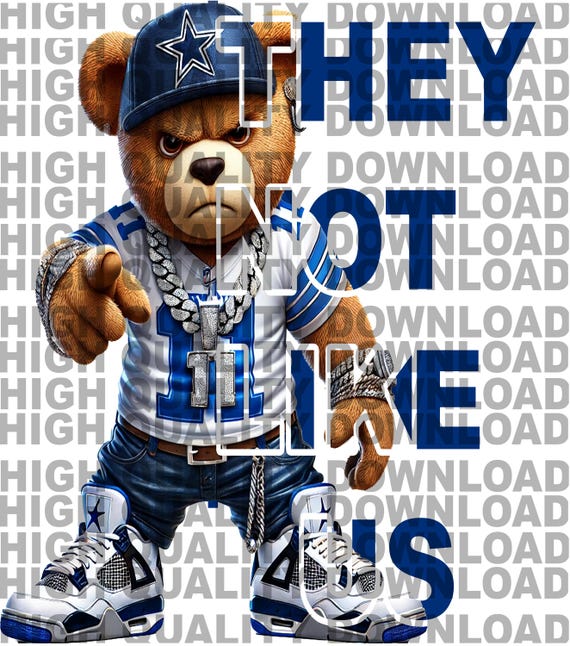 Dallas Teddy Bear png, They not like us PNG, Dallas Football Basketball Inspired png, digital download, PNG