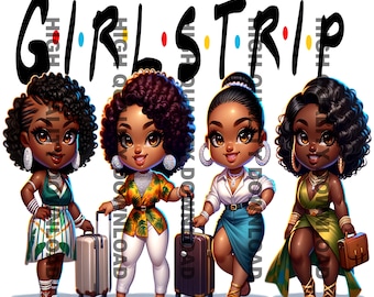 Melanin Girlfriends Girls Trip PNG, Soul Sisters Clipart (Digital Download)