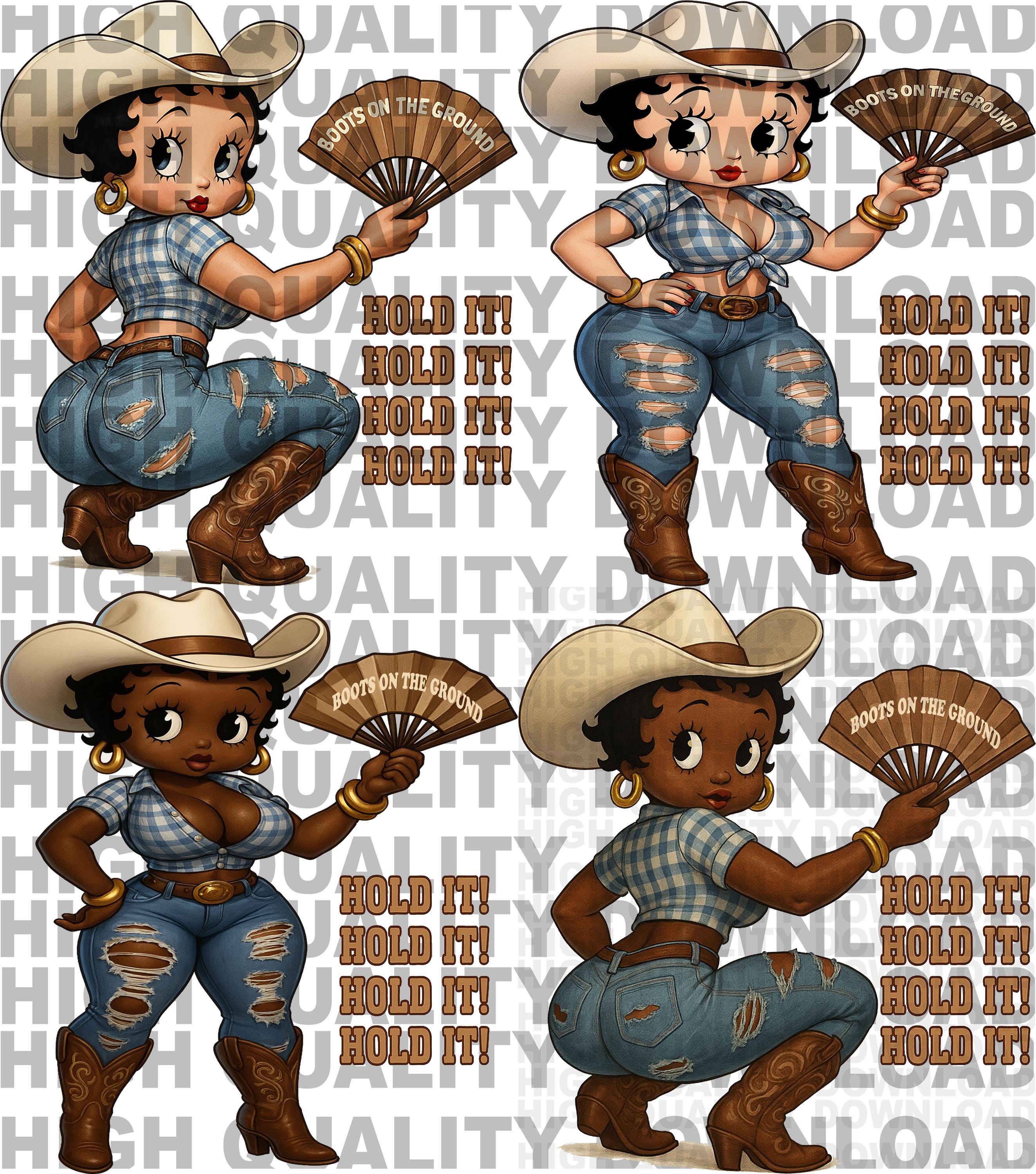 Betty Boop 'boots on the Ground' Digital Art - 4 PNG Files Bundle
